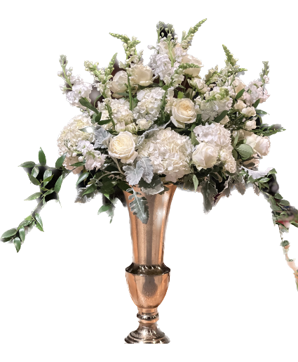 Large Arrangement in Gold Urn 