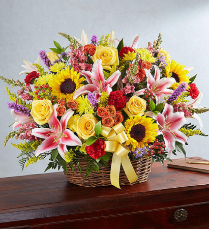 Large Basket of mixed flowers fresh flowers