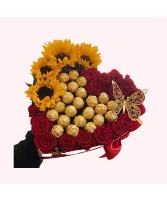 Large box of sunshine in a heart Valentine