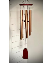 Large Bronze Chimes Chimes on Easel with Bow and Silk