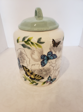Large Butterfly Ceramic Jar Giftware