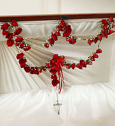 Large Casket Rosary With Red Spray Roses in Fair Lawn, NJ | Dietch's Florist Large Casket Rosary With Red Spray Roses in Fair Lawn, NJ | Dietch's Florist