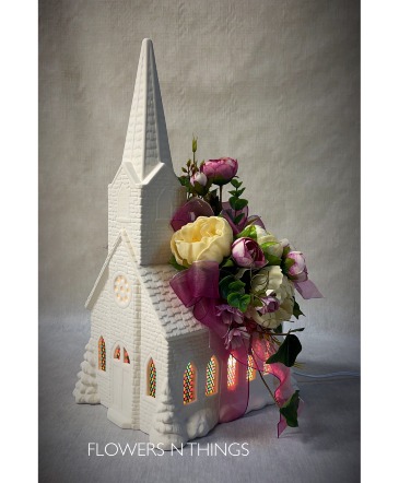 Large Ceramic Church  in Cleveland, TN | FLOWERS N THINGS