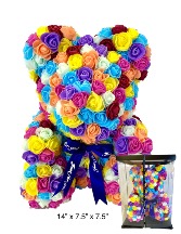 LARGE COLOR POP ROSE BEAR - RAINBOW 