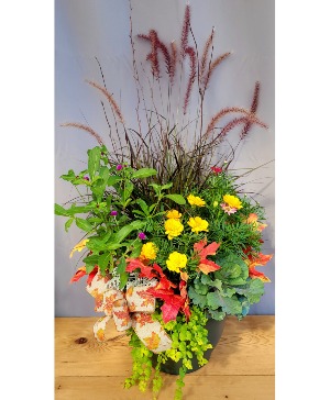Large Fall Annuals Patio Pot