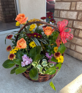 FS Large Fall Floral Basket Arrangement