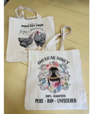 Large Farmer's Market Canvas Bags (Heavy Duty) Gift Pair- Small Business Supporting