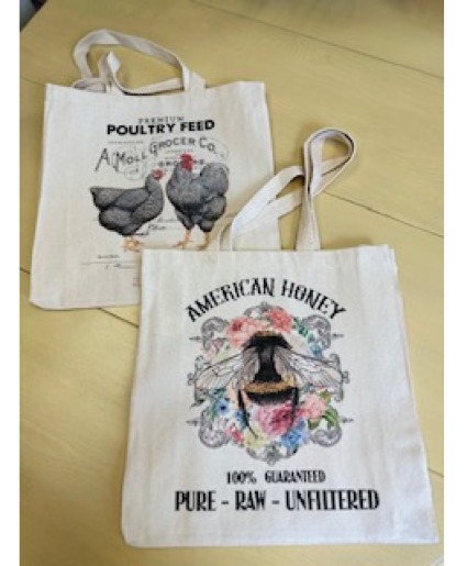 Large Farmer's Market Canvas Bags (Heavy Duty) Gift Pair- Small Business Supporting