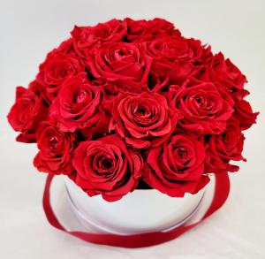 Large "Forever" Rose Hat Box Perfectly Preserved Red Roses
