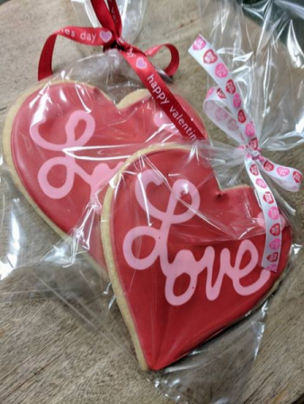 Large Hand Made Iced Heart Sugar Cookie