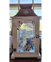 Large Lantern with flickering light...bluebird 