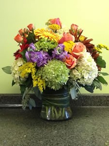 Large Lush Fall Bouquet Large Vase Arrangement in Fairfield, CT | Blossoms at Dailey's Flower Shop
