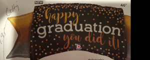 BEST SELLER..ORDER EARLY! SUPER SIZE  46" MYLAR BANNER HAPPY GRADUATION( LIMITED SUPPLY)