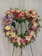 Large Pink, White and Lavender Open Heart  