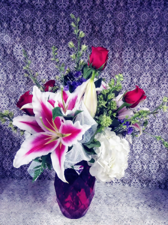 Large Raspberry Gem Vase