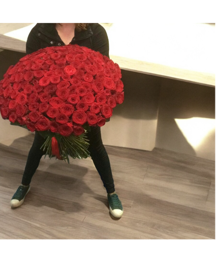 Large Red Rose Bouquet Hand Tied Bouquet