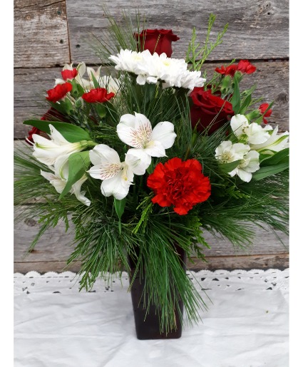 Large Red Square Vase 