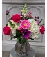 Large Thankful Blooms Vase Floral Arraangement in Ribbed Glass Vase