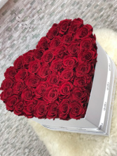 Large Heart Box 50 Fresh Roses