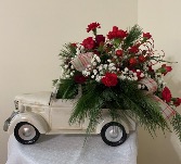 Large White Truck Arrangement Christmas