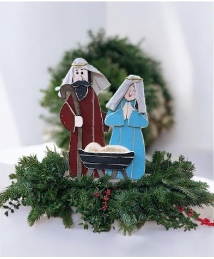 Large Wintery Nativity Scene Indoor/Outdoor (LGOE)