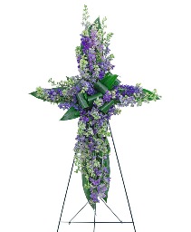 Larkspur Affinity Cross Sympathy Flowers