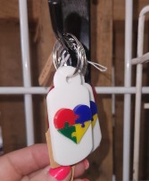 Laser Threaded 3d Acrylic Autism Keychain gift