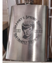 Laser Threaded Etched Flask gift