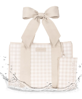 Latte Gingham Bow Jelly Tote Bag  