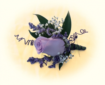 Lavander Rose Prom Boutonniere