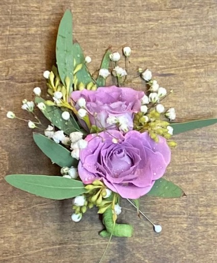 Double Lavender Spray Rose Boutonniere