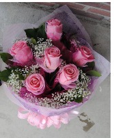 Lavender 1/2 Dozen HK Glitter Roses Love / Valentine's Day