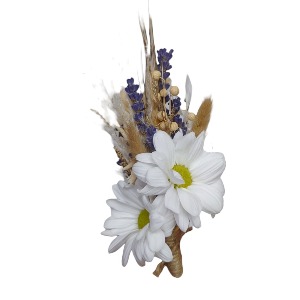 Lavender and Daisies Boutonniere Flower