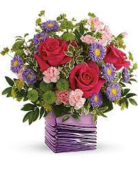 lavender and hot pink bouquet All Around Arrangement