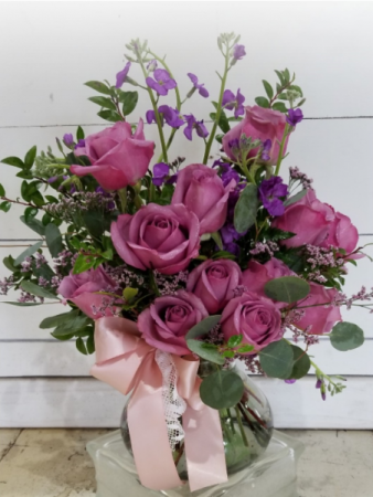 Lavender and Lush Vase Arrangement