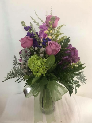 Lavender and purple  Vase arrangement