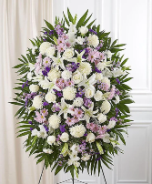 Lavender and White Funeral Standing Spray 