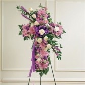 Lavender and White Mixed Standing Cross