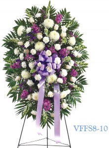Lavender and White Standing Spray Funeral Spray