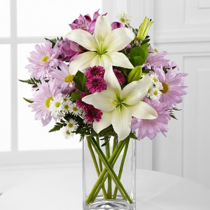 Lavender and White Surprise Vase Arrangement
