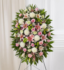 1800Flowers Lavender and White  Standing Spray Funeral Flowers