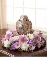 Lavender and White Urn Wreath 