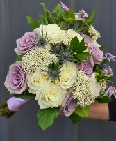 Lavender and white  wedding bouquet