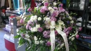 Lavender and White Casket Cover