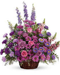 Lavender Basket Funeral Flowers