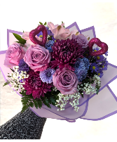 Lavender Blue Hand Wrapped Bouquet