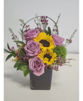 Lavender charm Cube vase 