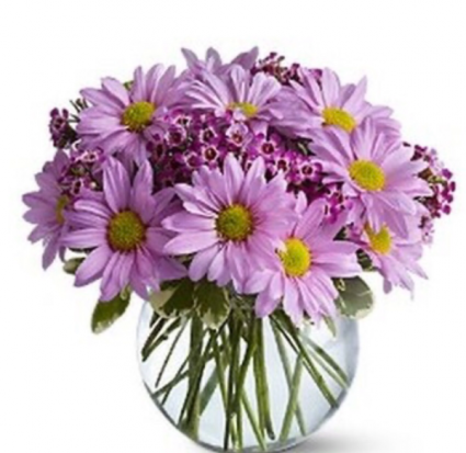 Lavender Daisy Bouquet Vase
