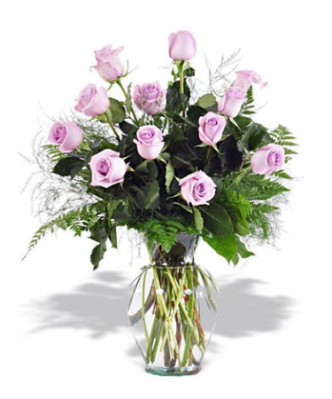 Lavender Dozen Rose Arrangement Roses