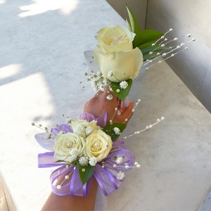 Lavender Fields Corsage and Boutonniere Set